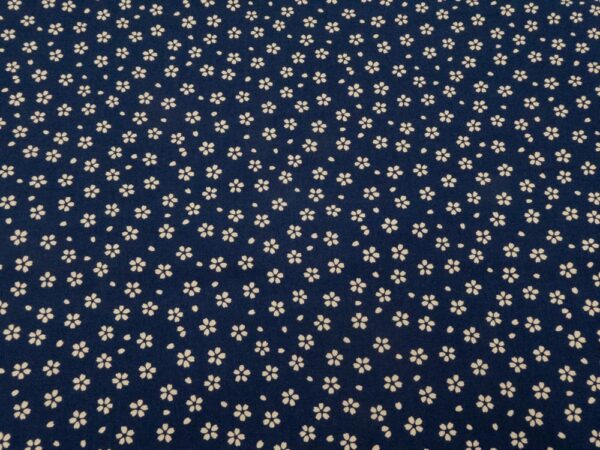 Stoff Sevenberry Nara Kasuri Navy - Blumen