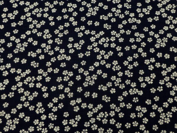 Stoff BW Sevenberry Nara Homespun -indigo Blumen