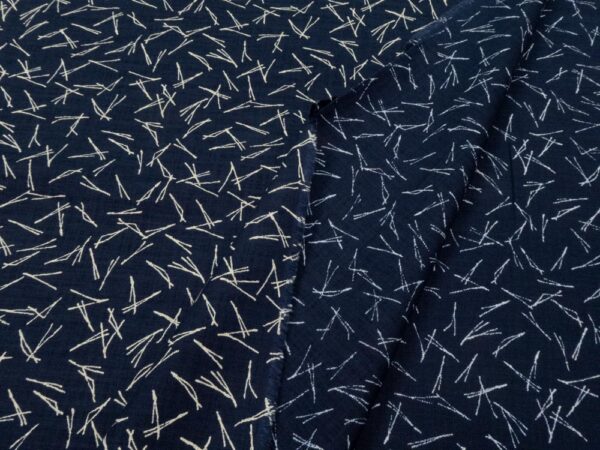 Stoff Sevenberry Nara Homespun indigo - wehende Striche – Bild 2