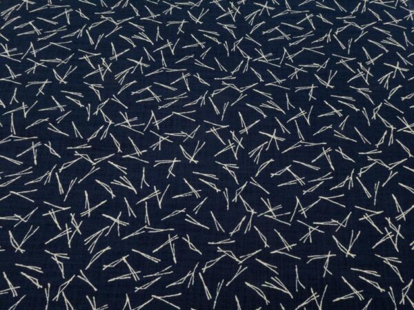 Stoff Sevenberry Nara Homespun indigo - wehende Striche