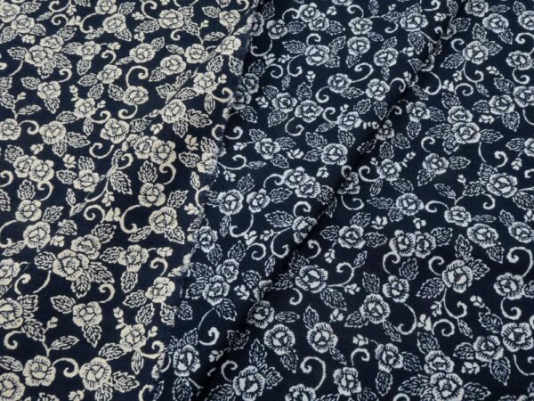 Stoff Sevenberry Nara Homespun indigo - Blumen – Bild 2