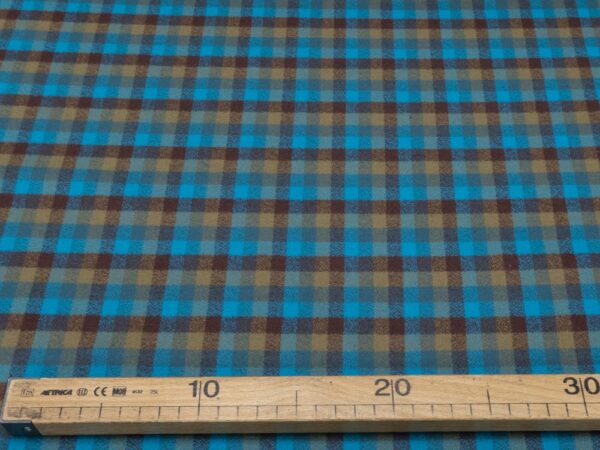 Stoff Mamoth Flannel Karo petrol-braun – Bild 4