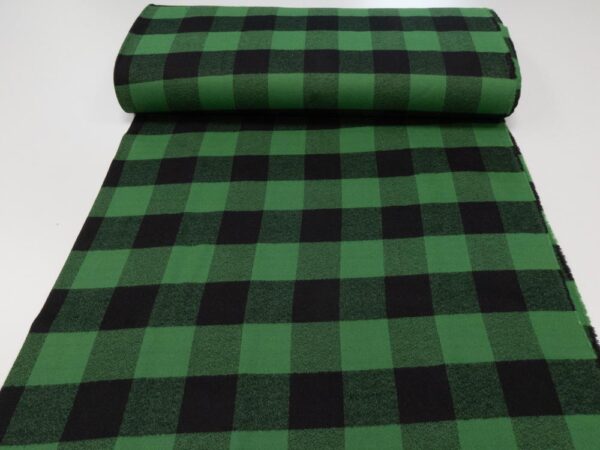 Stoff Mamoth Flannel Karo XXL grün-schwarz – Bild 3