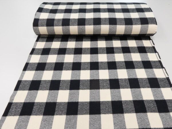 Stoff Mamoth Flannel Karo XL offwhite-schwarz – Bild 3