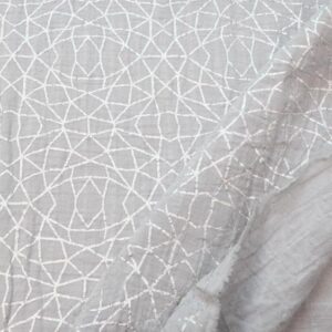 Stoff Embrace Double Gauze Metallic grau/silber