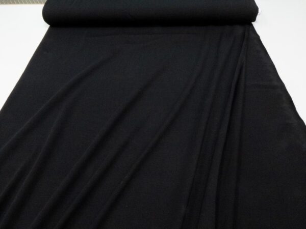 Stoffer Baumwolljersey Maxi uni schwarz – Bild 2