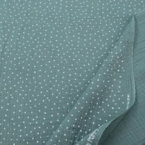 Stoff Double Gauze Dots Beryl Green