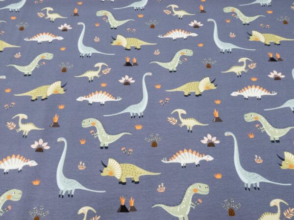 Stoff Baumwolle Elasthan Jersey Grisu Dino – Bild 2