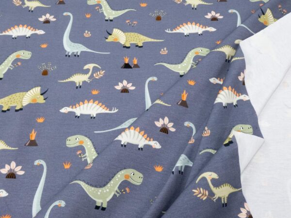 Stoff Baumwolle Elasthan Jersey Grisu Dino – Bild 3