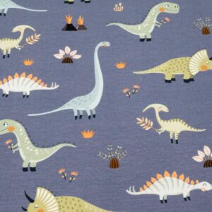 Stoff Baumwolle Elasthan Jersey Grisu Dino