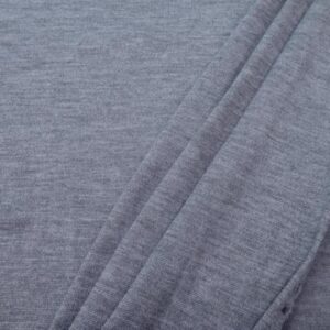 Stoff Merino Maglia hellgrau meliert