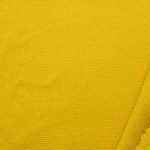 Stoff Knitted Waffle Mineralgelb