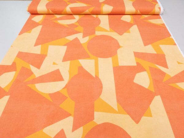 Stoff Baumwolle Papertouche Lilou Geometry Artwork orange – Bild 3