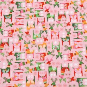 Stoff Christmas Brights Weihnachten Renntiere rosa