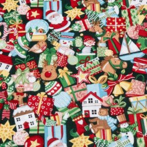 Stoff Christmas Wishes Weihnachten Geschenke
