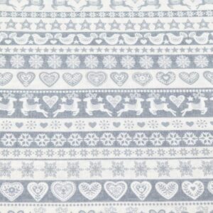 Stoff Scandi Weihnachten grau-weiss