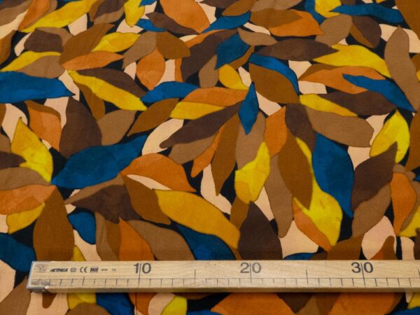 Stoff Viskosekrepp Irena Blätter Herbst – Bild 4