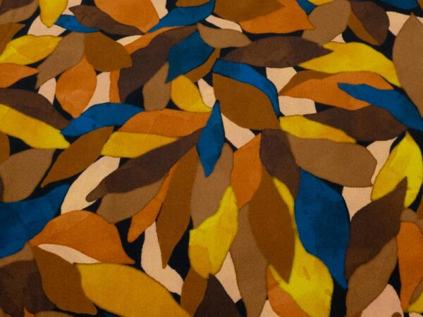 Stoff Viskosekrepp Irena Blätter Herbst