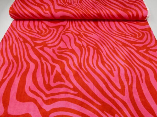 Stoff Viskosejersey Emily Zebra pink-rot – Bild 3