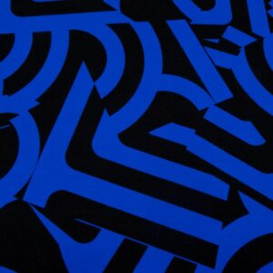 Stoff Viskosejersey Lena GRAPHISCH BLAU-SCHWARZ