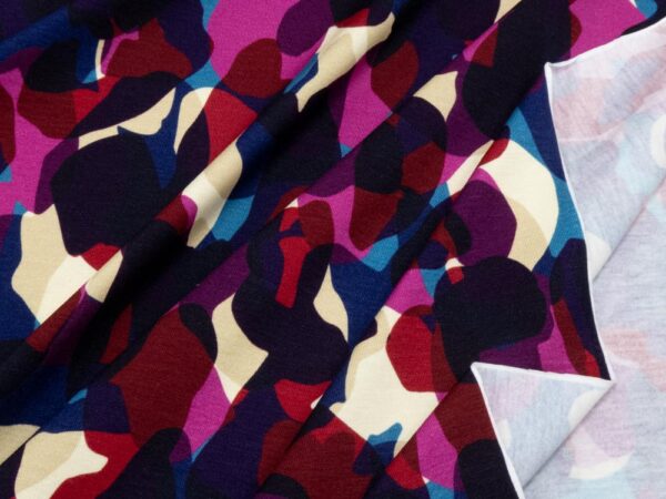 Stoff Viskosejersey Clara Farbexplosion vilettblaumagenta – Bild 2