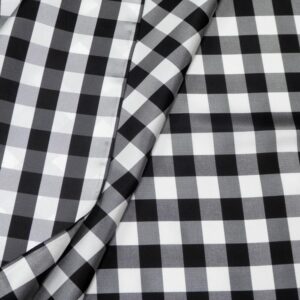 Stoff Futter Vichy Karos schwarz weiss