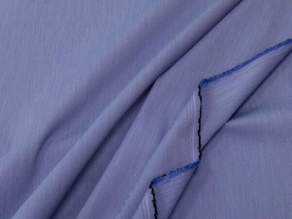 Stoff Baumwollgewebe Streifen Mini blau-weiss – Bild 2