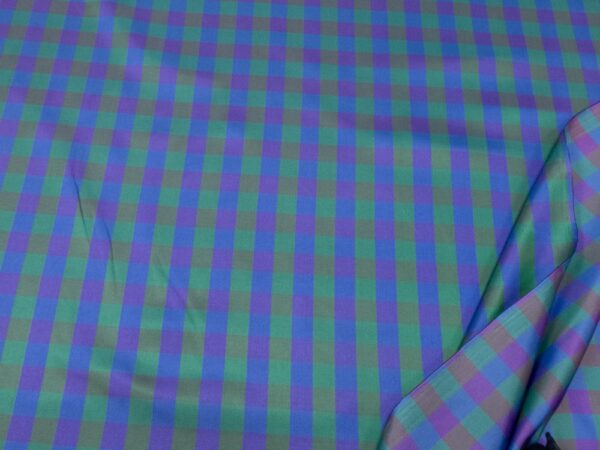 Stoff Futter Multi Square grün-violett
