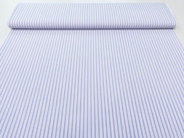 Stoff Baumwollgewebe Hemd Streifen weiss-blau – Bild 3