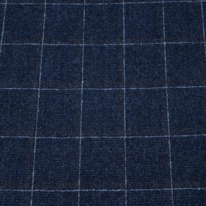 Stoff Wollgewebe mit Kaschmir Karoraster dunkelblau-hellblau