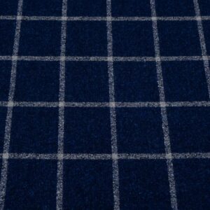 Stoff Wollgewebe supersoft Karoraster XL blau-hellgrau