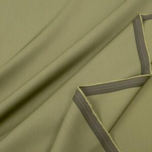 Stoff Wolle Gabardine knitterfrei olivgrün