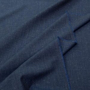 Stoff Wollgewebe Sommer blau-weiss meliert