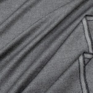 Stoff Merinowollgewebe S'150 mit Seide Twill grau-hellgrau