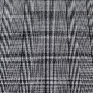 Stoff Leinengewebe Glencheck weiss-schwarz