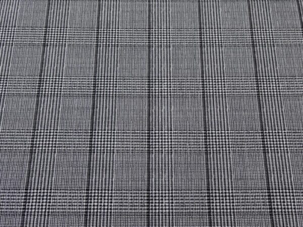 Stoff Leinengewebe Glencheck weiss-schwarz