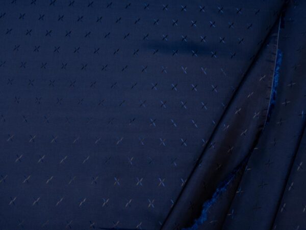 Stoff Futter X Design blau in blau