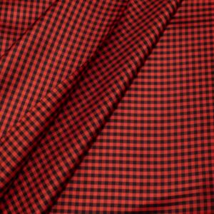Stoff Futter Vichy Karos schwarz rot