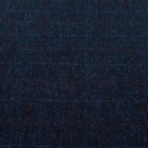Stoff Harris Tweed Fischgrat Victoria Blue melange