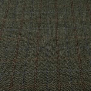 Stoff Harris Tweed Fischgrat Agave Green melange