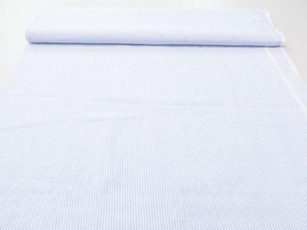 Stoff Leinen Streifen hellblau-weiss – Bild 3