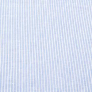 Stoff Leinen Streifen hellblau-weiss