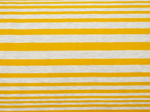 Stoff Elastic Jersey Streifen graumelange gelb