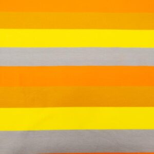 Stoff BW-El Jersey Streifen breit gelb-orange-safran-grau