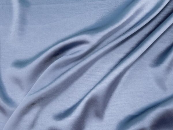 Stoff PES Satin Stretch rain washed blue – Bild 2