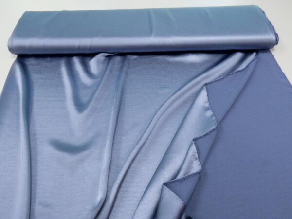 Stoff PES Satin Stretch rain washed blue – Bild 3
