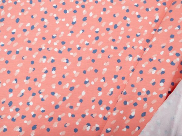 Stoff Frencht Terry Sweat Pinselstriche GOTS zert. Flamingo Pink