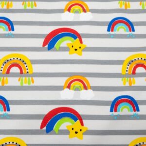 Stoff French Terry Streifen & Regenbogen