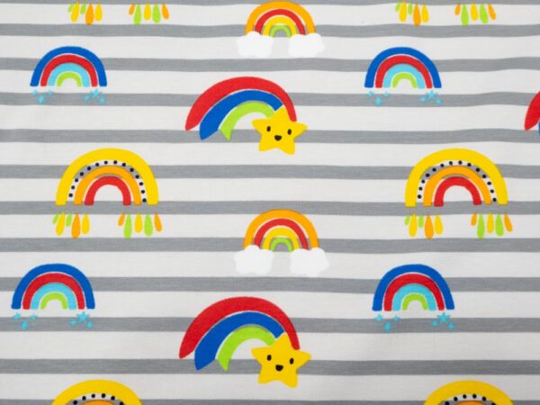Stoff French Terry Streifen & Regenbogen