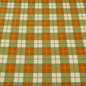 Stoff Cord Vichy Karos grün orange